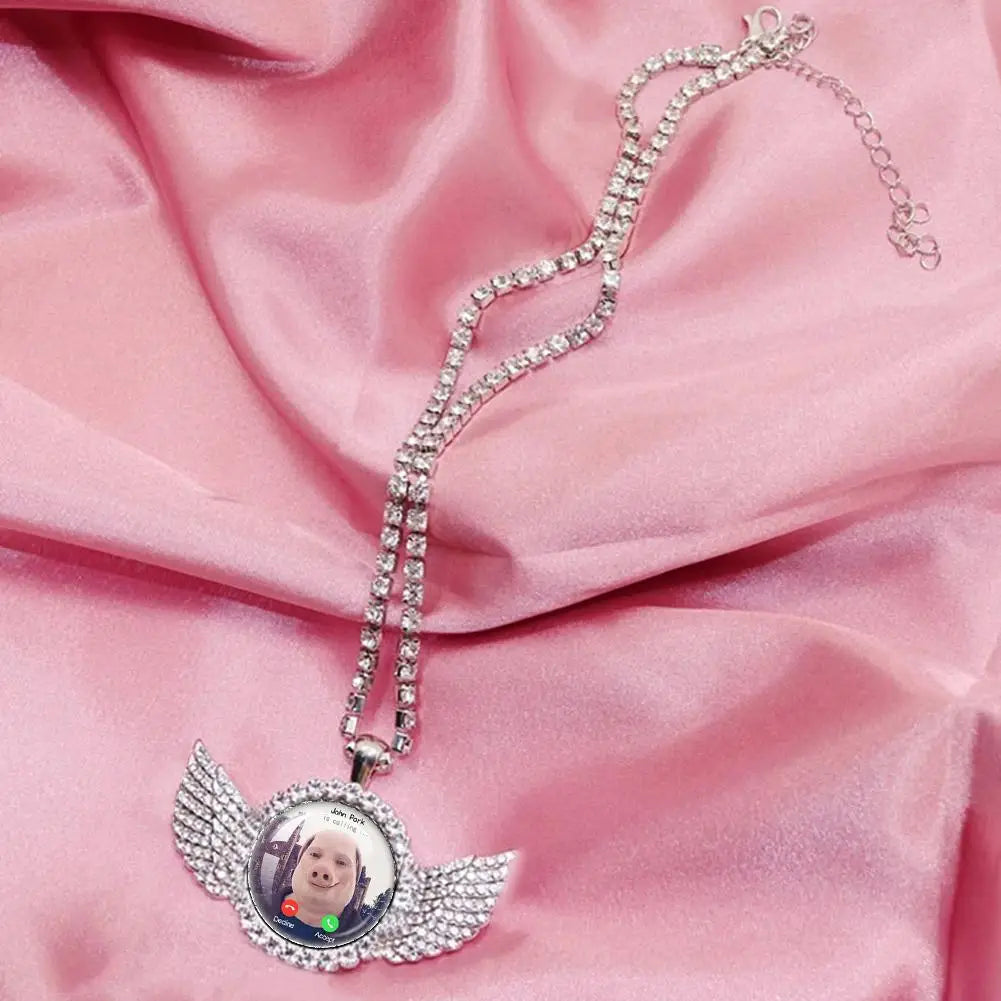 Funny Pig Angel Wings Pendant Necklace | Humor Jewelry Gift