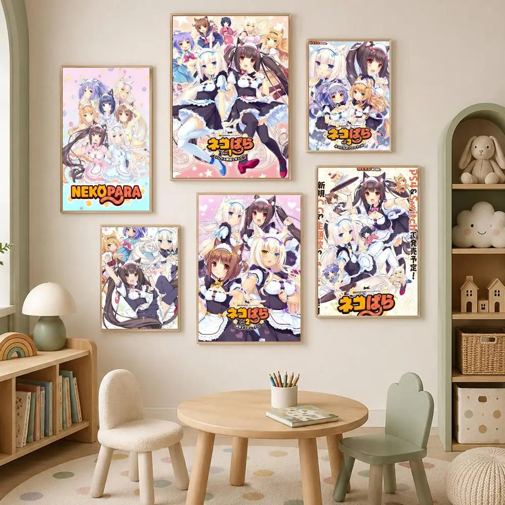 Nekopara Anime Self-Stick Wall Poster – HD Waterproof Décor
