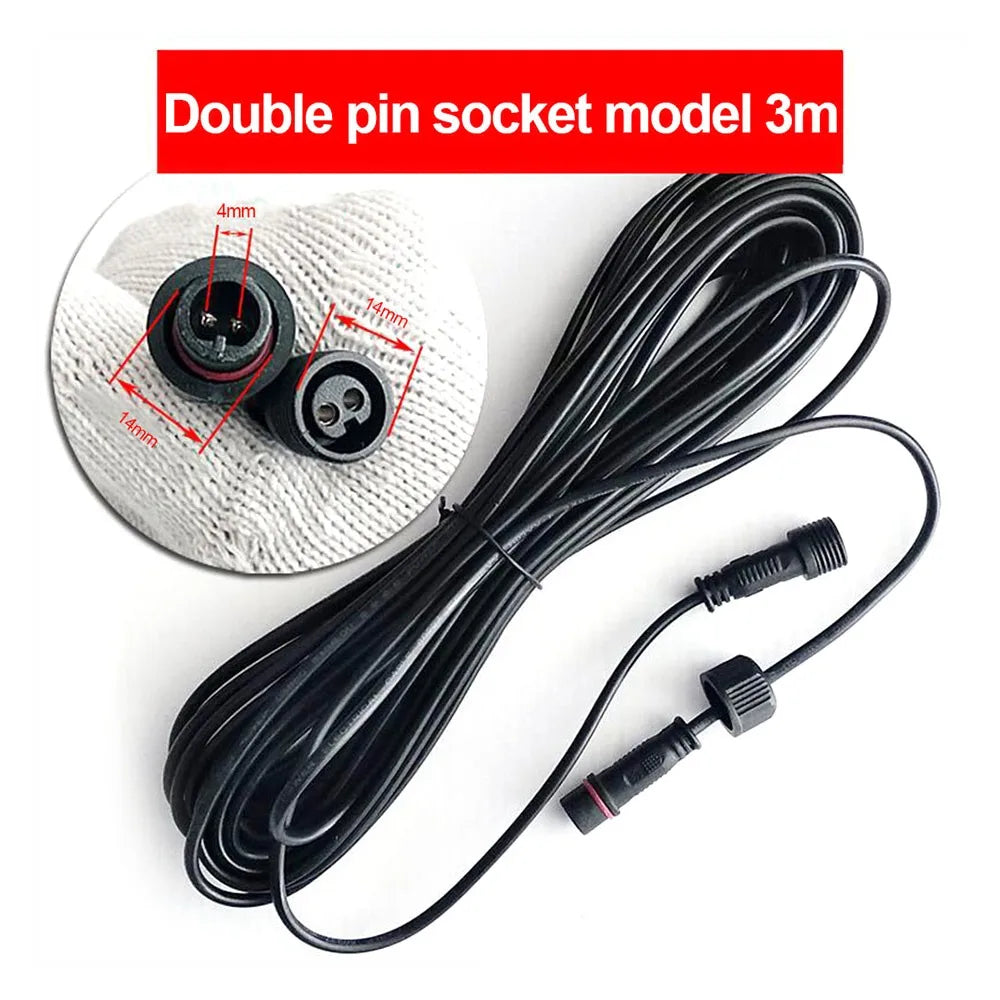 2 Pin Plug Solar Cable Extension 3M 5M 10M Waterproof Power