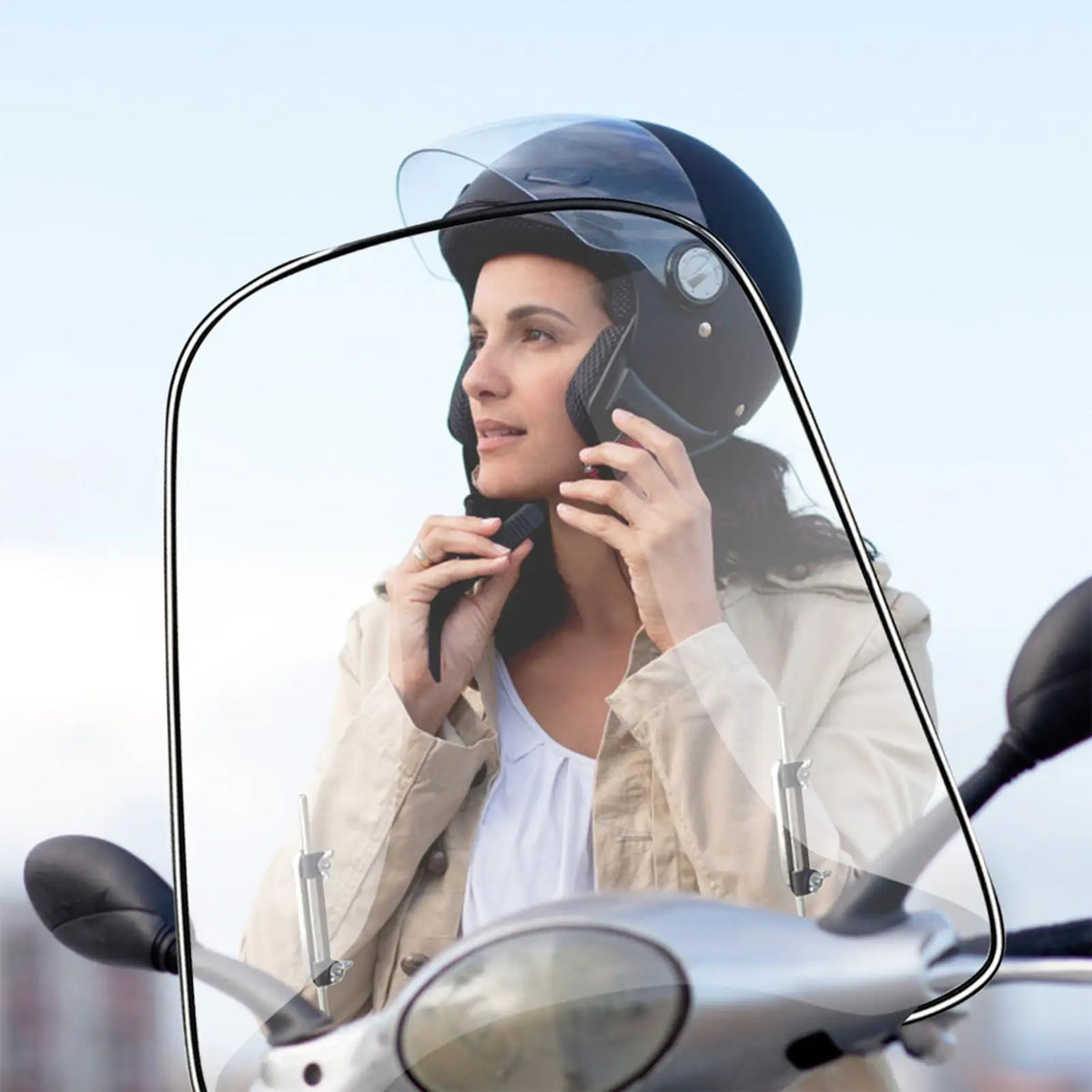 Motorcycle Windscreen Motorbike Scooter Transparent Curved Windshield