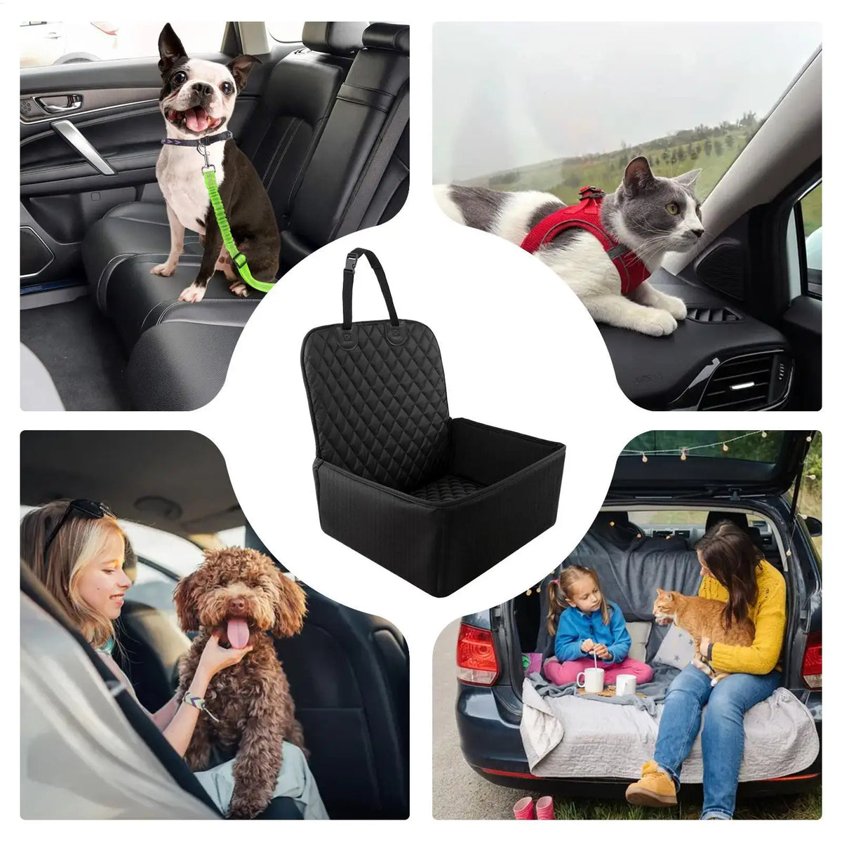 Pet Car Seat Cushion – Dog Booster Cover for Back & Front Seat