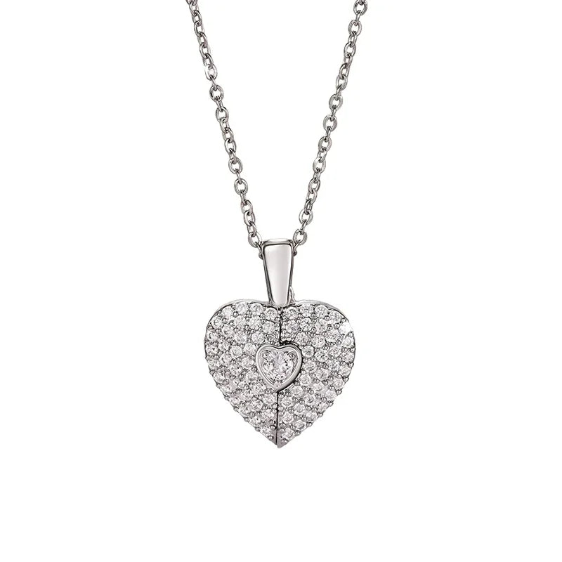 Huitan Heart Pendant Necklace – Cubic Zirconia | Party Jewelry