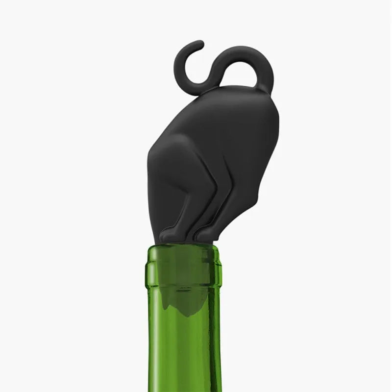 Silicone Bottle Stopper Cute Cat Taste Wine Dachshund Dog Portable