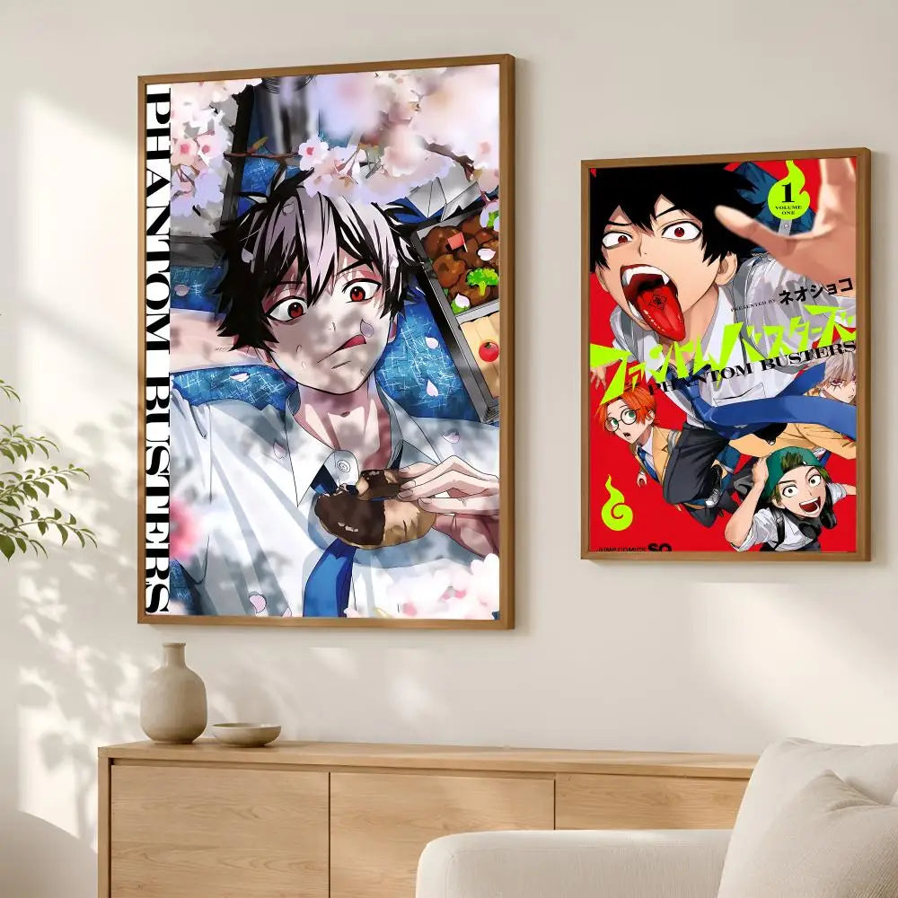 Manga Phantom Busters Self-Stick HD Wall Art Poster | Waterproof