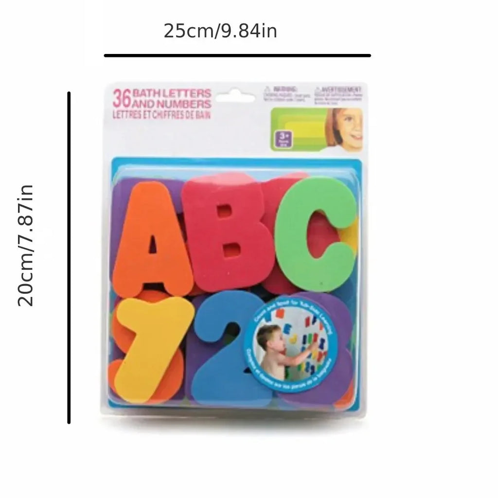 36-Piece Kids Vinyl Sticker Set – Letters, Numbers, Hearts & Stars