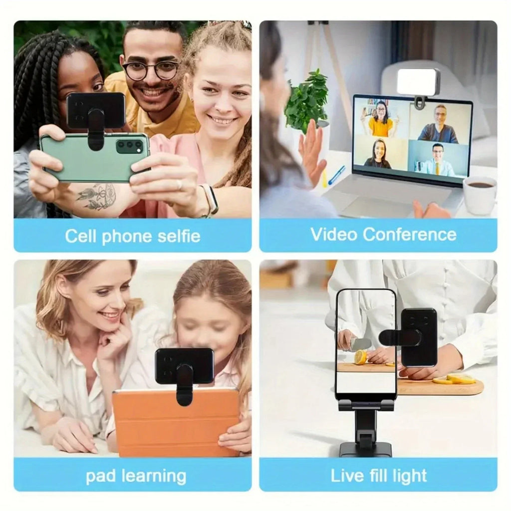Mini Clip-On Selfie Fill Light | 3 Color Modes LED Ring Light