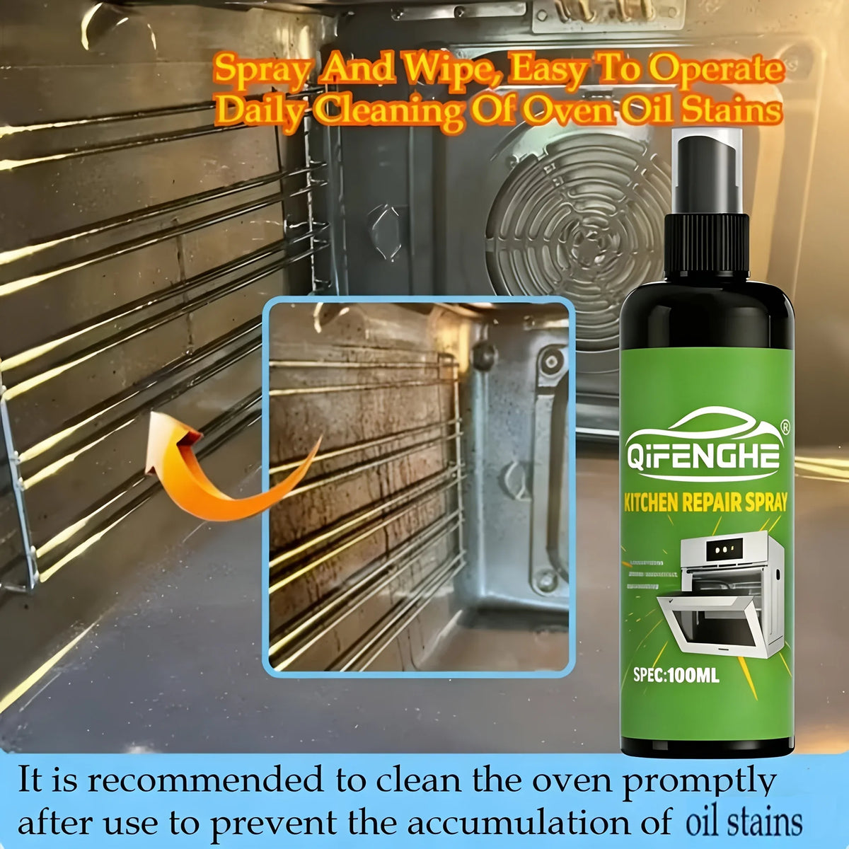 Kitchen Degreaser Spray 3.38oz – Oven, Air Fryer & Cookware