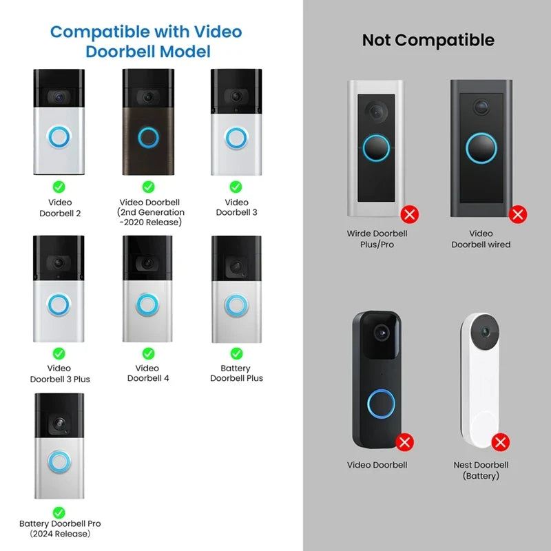 Y51A-Anti-Theft Video Doorbell Mount 2 3 4 Battery 2024 Release