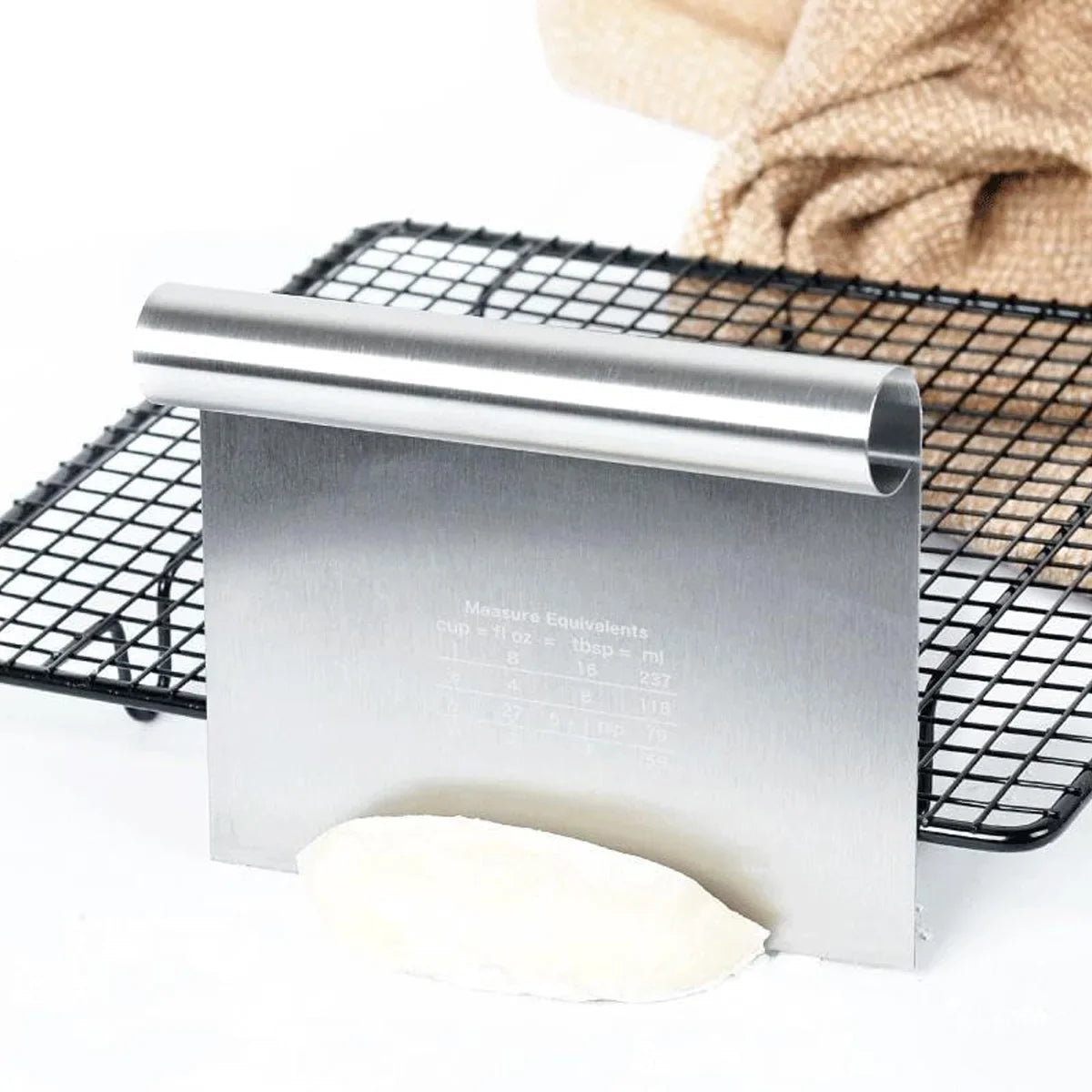 Leeseph Stainless Steel Dough Scraper & Pizza Cutter with Scale