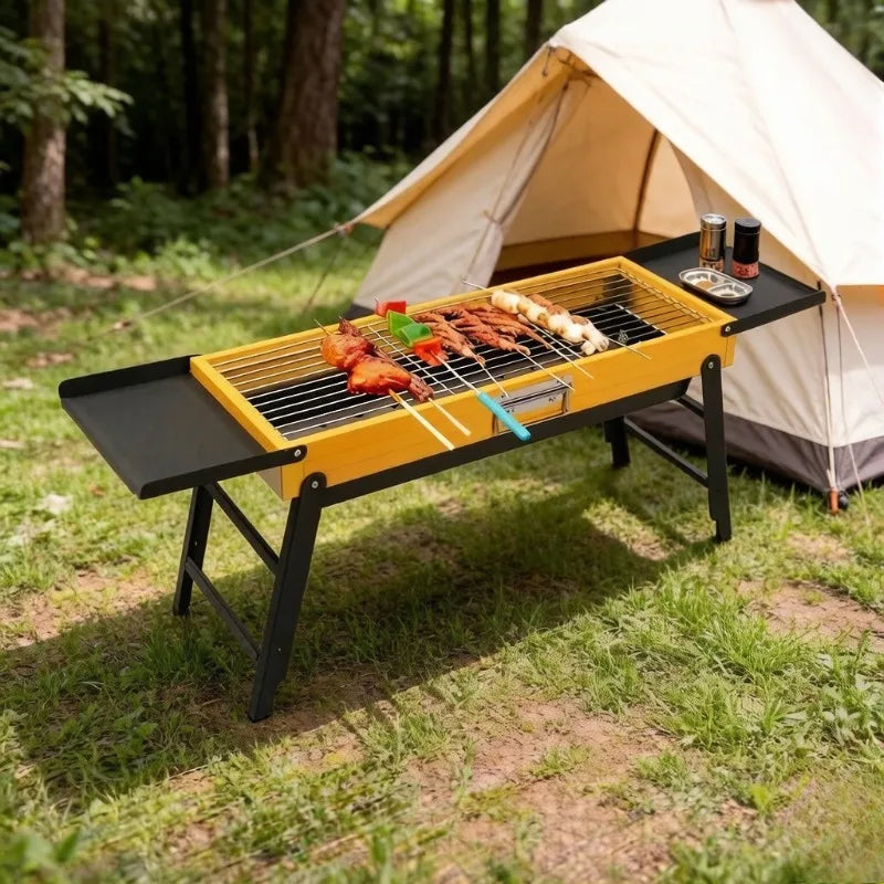 Portable Foldable Charcoal BBQ Grill – Camping & Picnic Rack