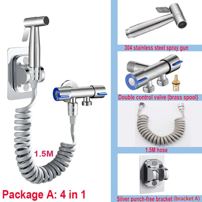 Handheld Bidet Sprayer | 304 Stainless Steel Dual Control Valve