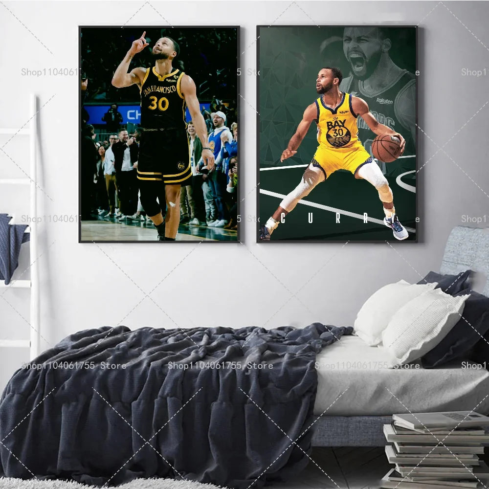 Stephen Curry Basketball Poster – Self-Adhesive Waterproof Wall Art