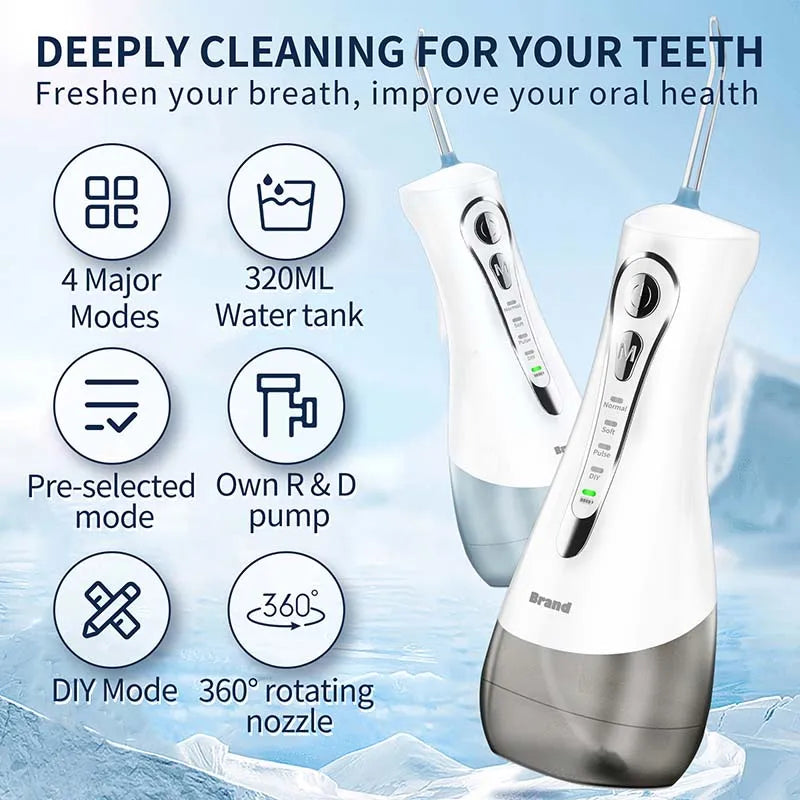 Portable Water Flosser 300ml USB Rechargeable Oral Irrigator