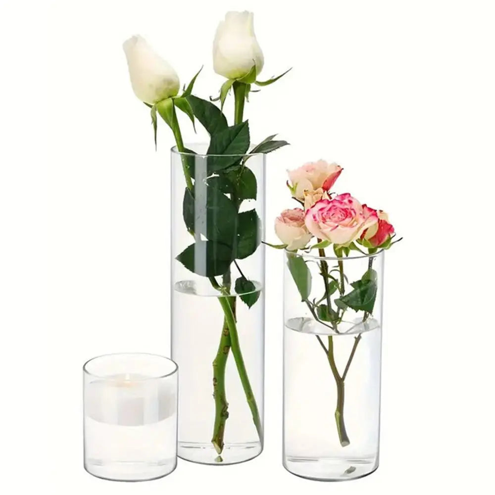 Clear Acrylic Cylinder Vase – Shatterproof Flower & Candle Display