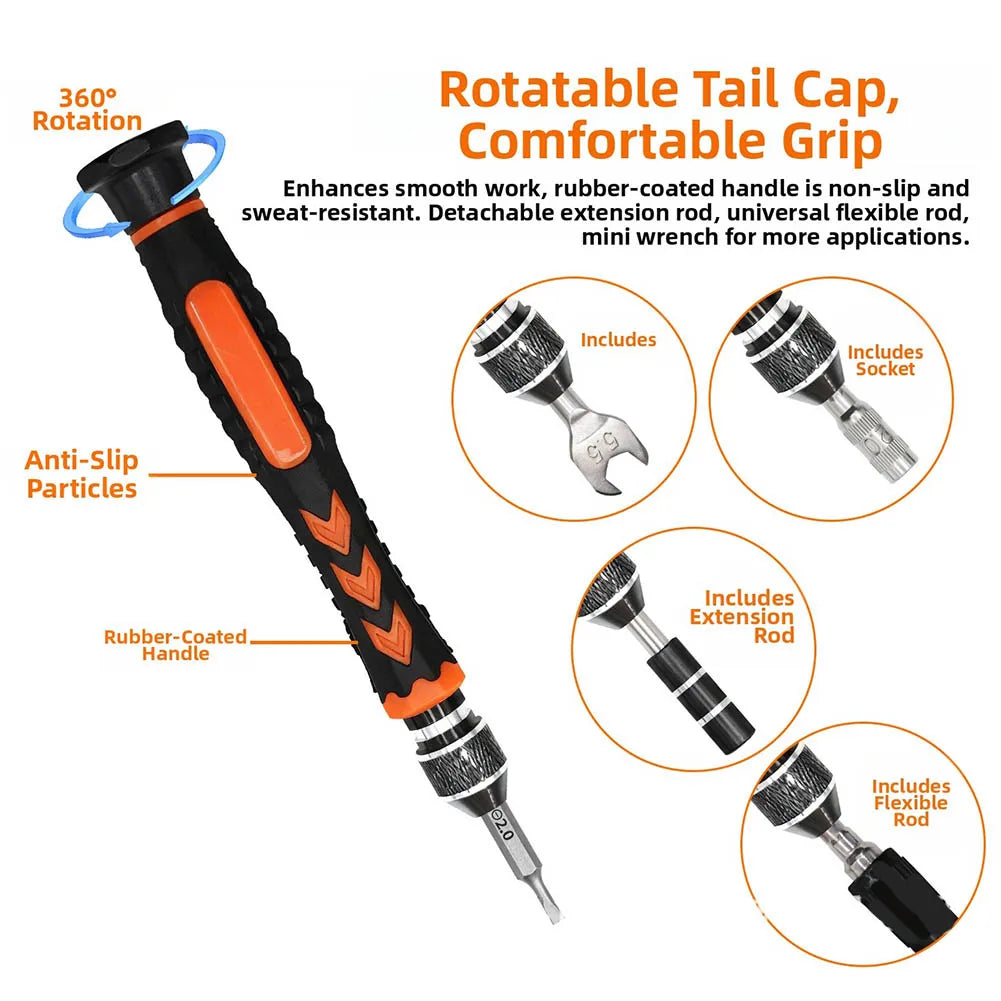 Magnetic 4mm Hex Screwdriver Handle | Anti-Slip Bit Holder