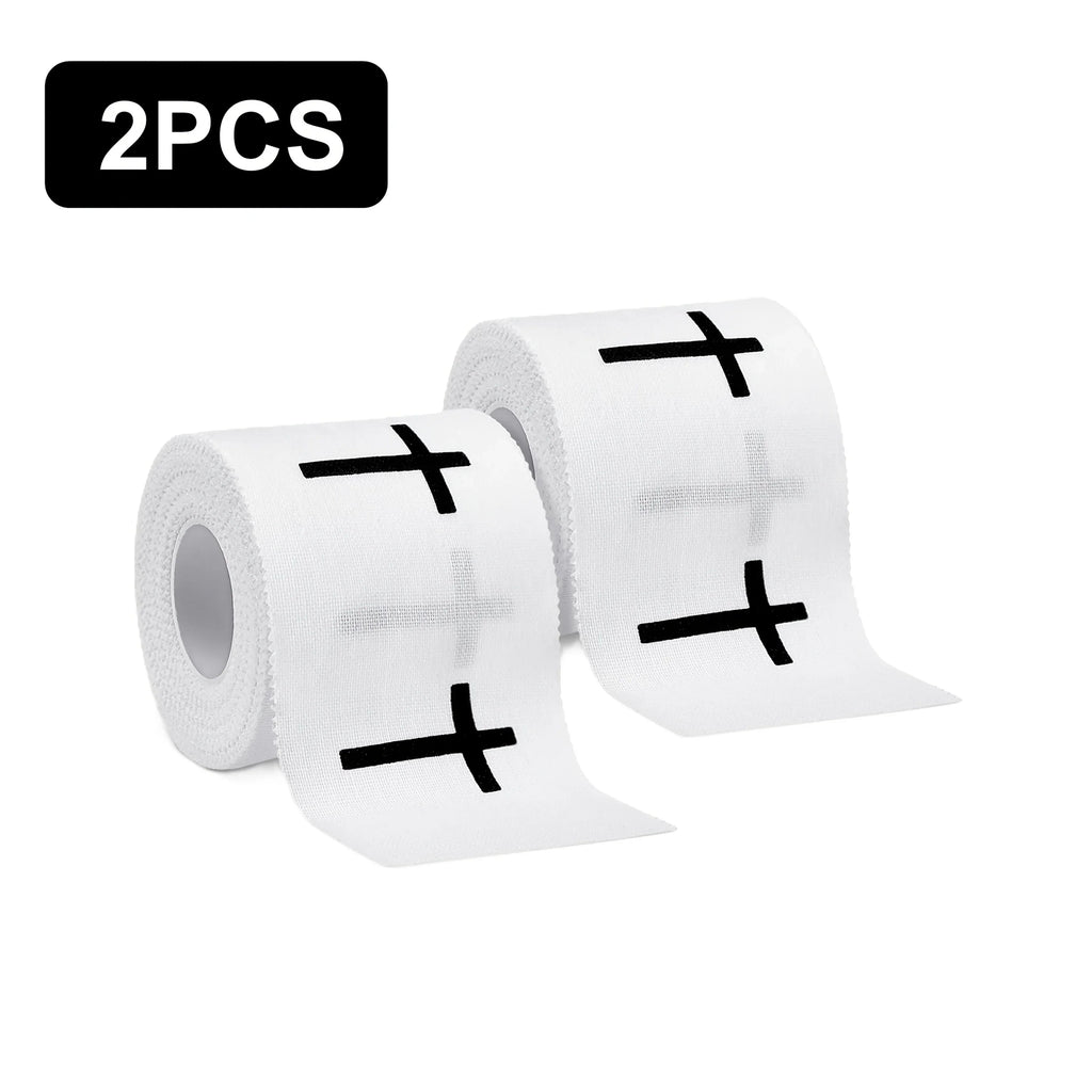 2pcs "+" Sports Wristbands | White Athletic Tape for Gym & Sports