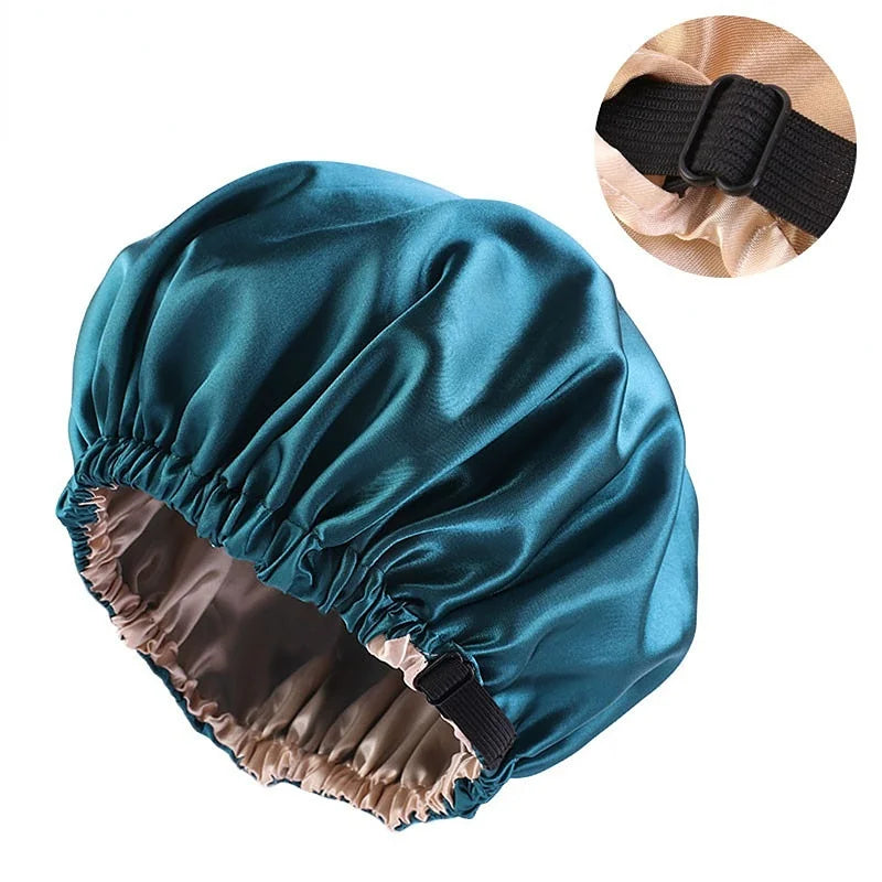 Satin Sleep Hair Cap – Adjustable Night Cap for Women