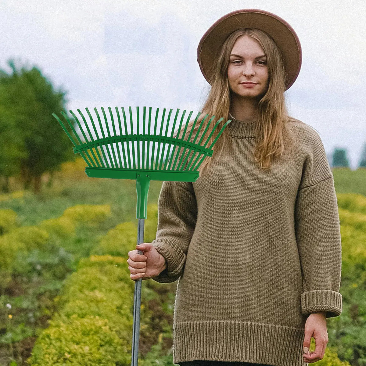Heavy Duty Carbon Steel Garden Rake Leaves Lawn Leveling Turf