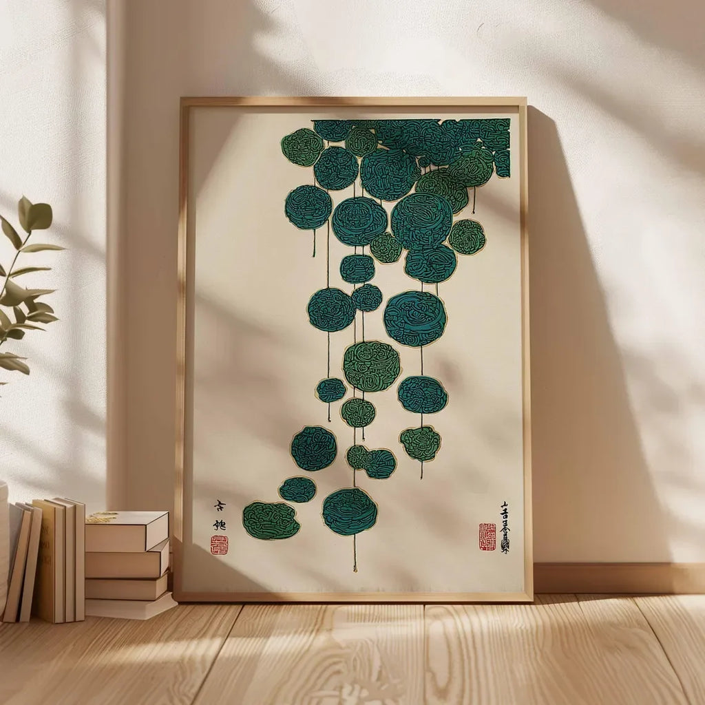 Japanese Lotus Canvas Art Print | Minimalist Zen Wall Décor