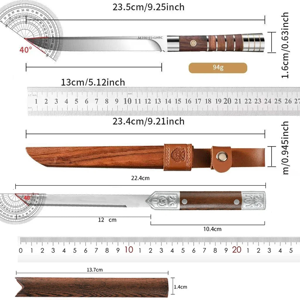 M390 Damascus Steel Knife Set – 62HRC Ultra-Sharp Blades