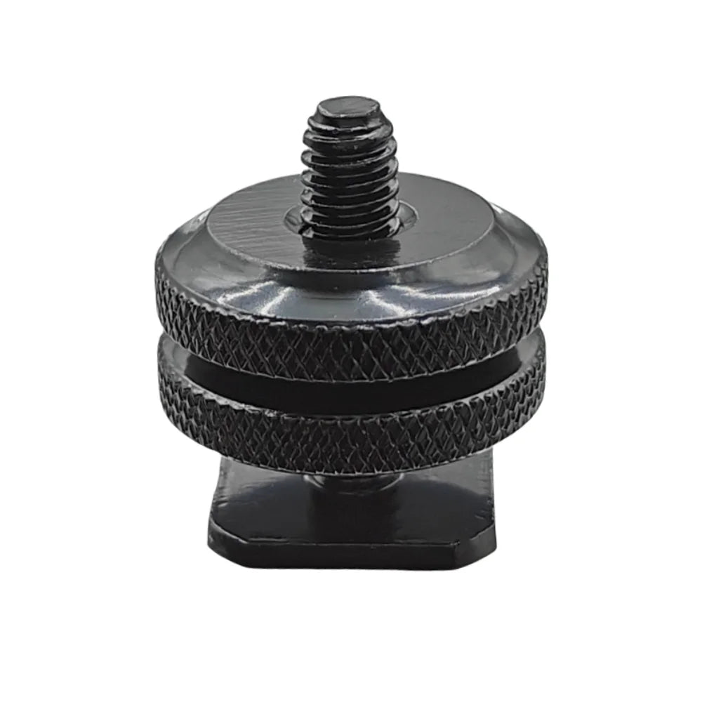 Dual Nut 1/4" Hot Cold Shoe Mount Adapter for DSLR & GoPro