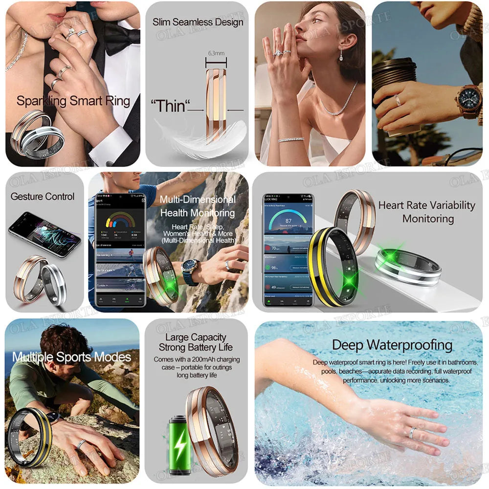 Thin Smart Ring Health Monitor Smartring Outdoor Waterproof Heart