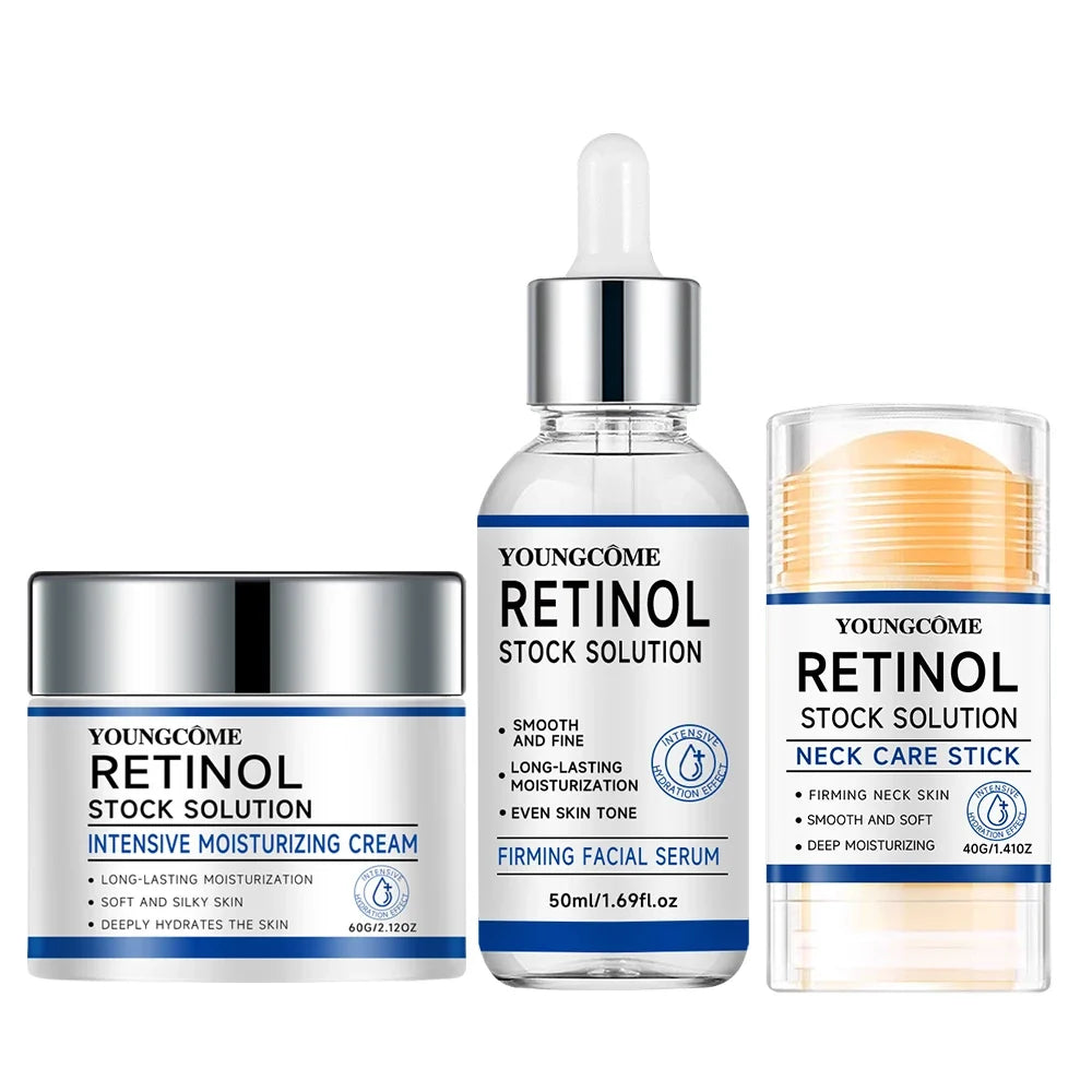 Retinol Serum, Moisturizing Cream & Neck Stick 3-Piece Set