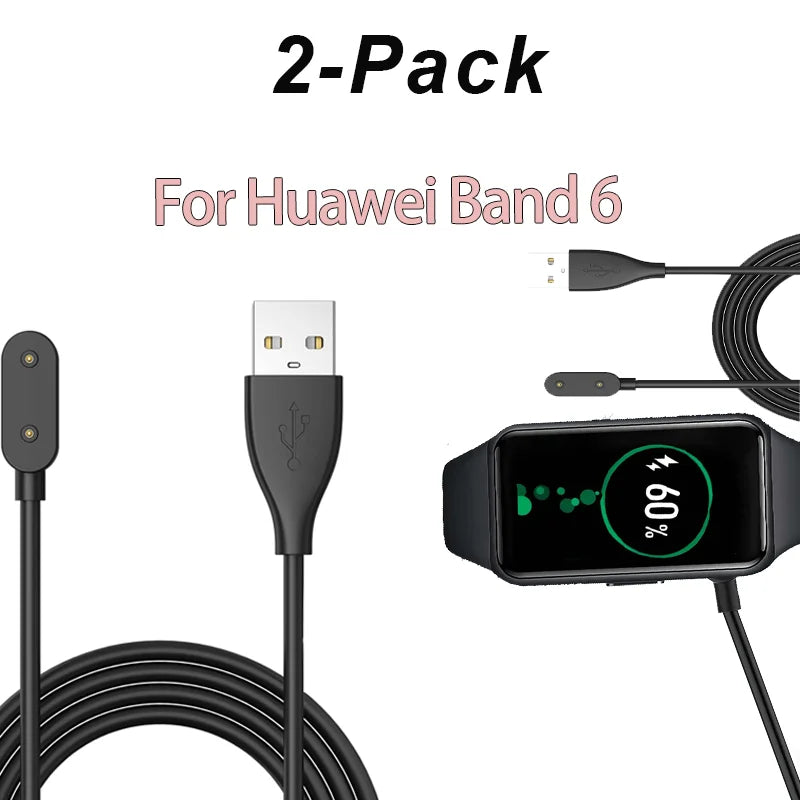 2-Pack USB Charger for Huawei Band 10/9/8/7/6 & Watch Fit