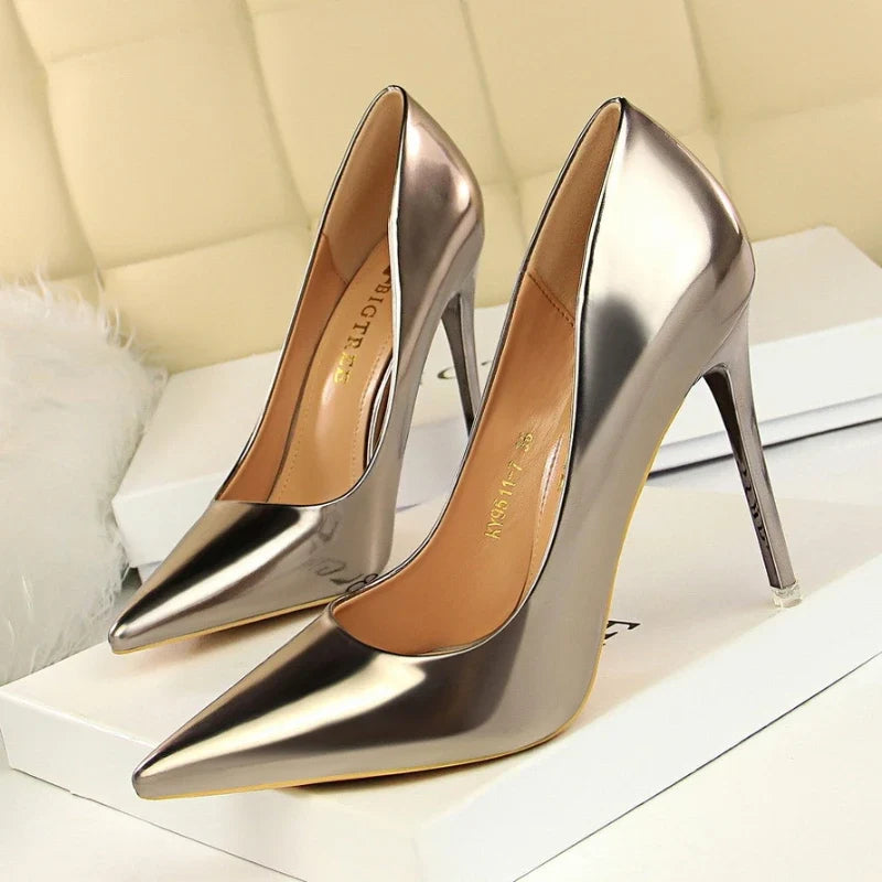 Women's Pointed Toe Stiletto Pumps – Slip-On High Heels