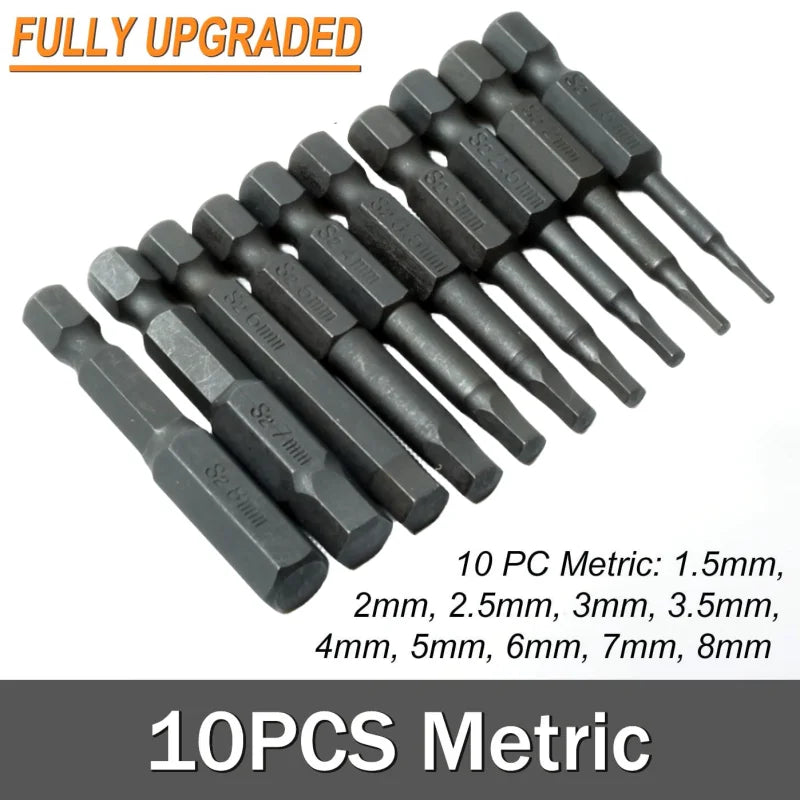 SLADE Hex Allen Wrench Drill Bit Set – S2 Steel Magnetic Tips