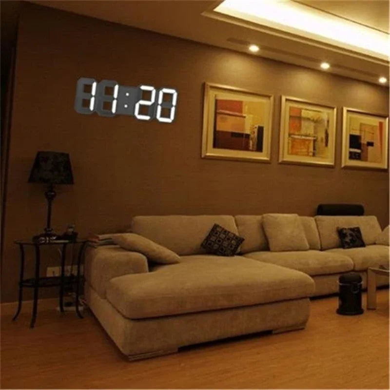 LED Digital Wall Clock – Alarm, Temp & Date | Modern Decor