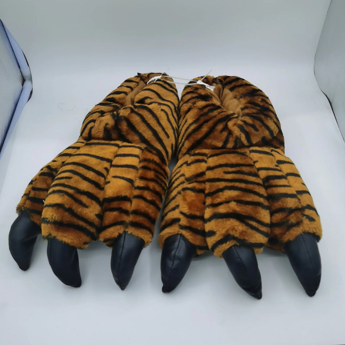 Men's Fluffy Animal Print Slippers | Bear Paw Faux Fur Slides