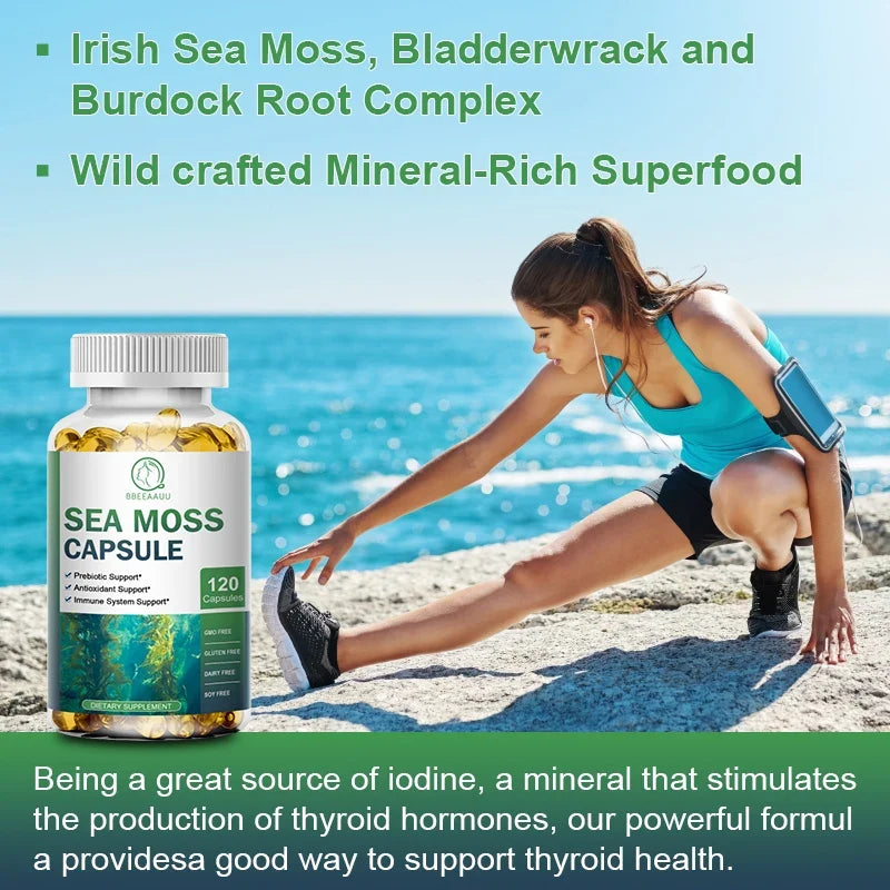 Beworths Sea Moss Capsules – Immune & Thyroid Support 120ct