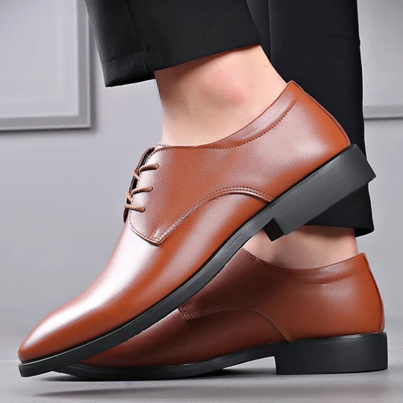 Men's Business Casual Leather Shoes – Soft Sole & Non-Slip