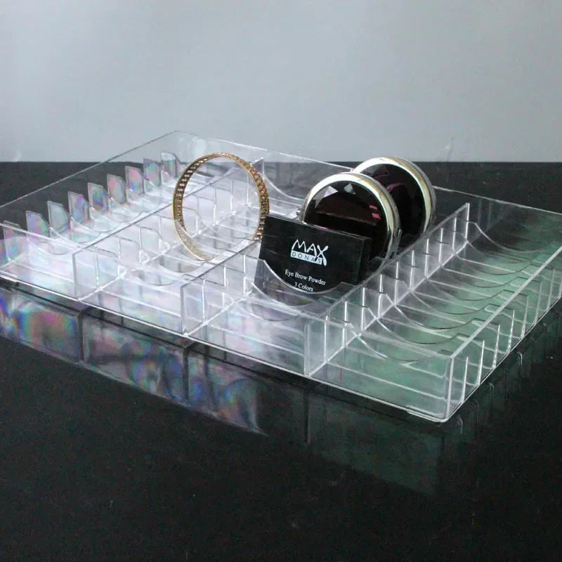 40-Grid Clear Acrylic Makeup & Jewelry Organizer Tray