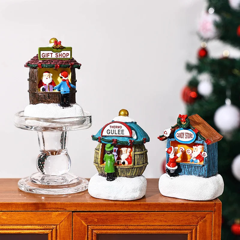 Christmas Resin Santa Village Micro Landscape Desktop Ornament