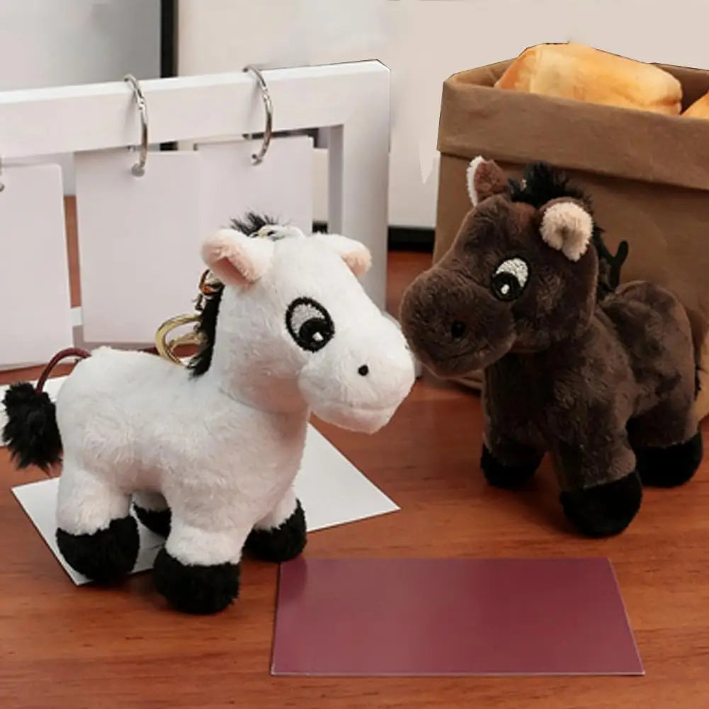 Plush Pony Keychain Toy Mascot Year Horse Pendant Cute Soft Small