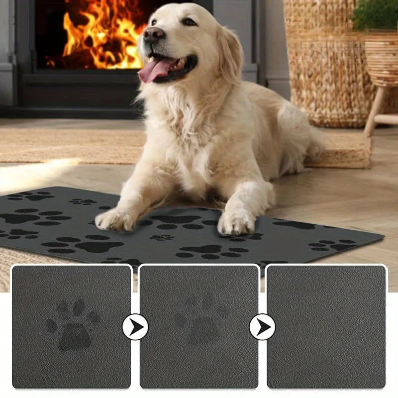 Pet Feeding Mat-absorbent Dog Mat Food Water Bowl-no Stains Quick Dry