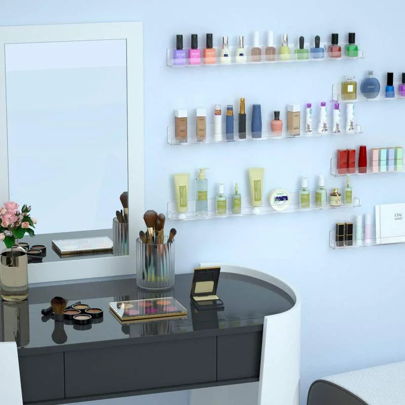 6-Layer Acrylic Nail Polish Wall-Mounted Rack & Organizer