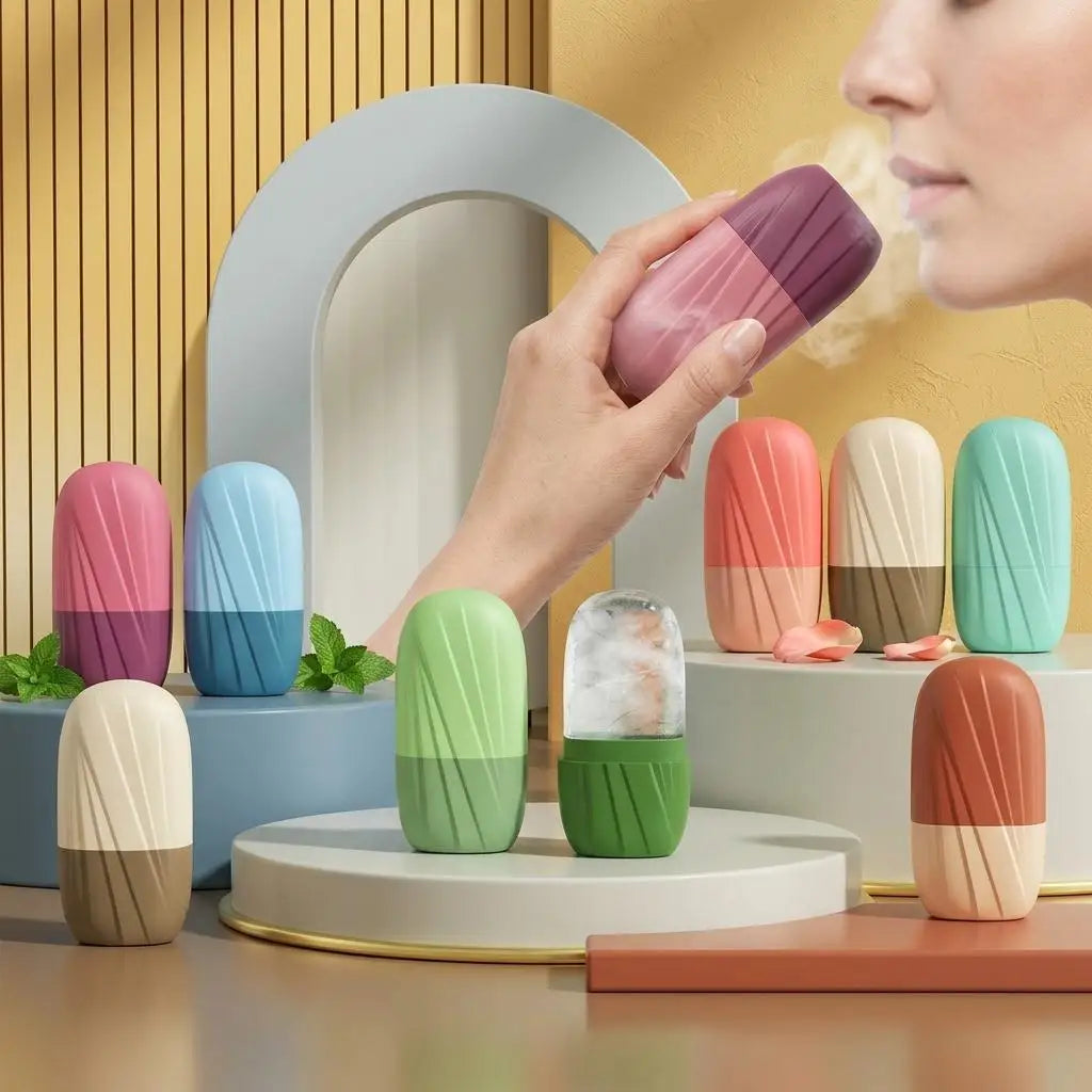 Face Ice Roller & Silicone Ice Tray – Reusable Cooling Massager