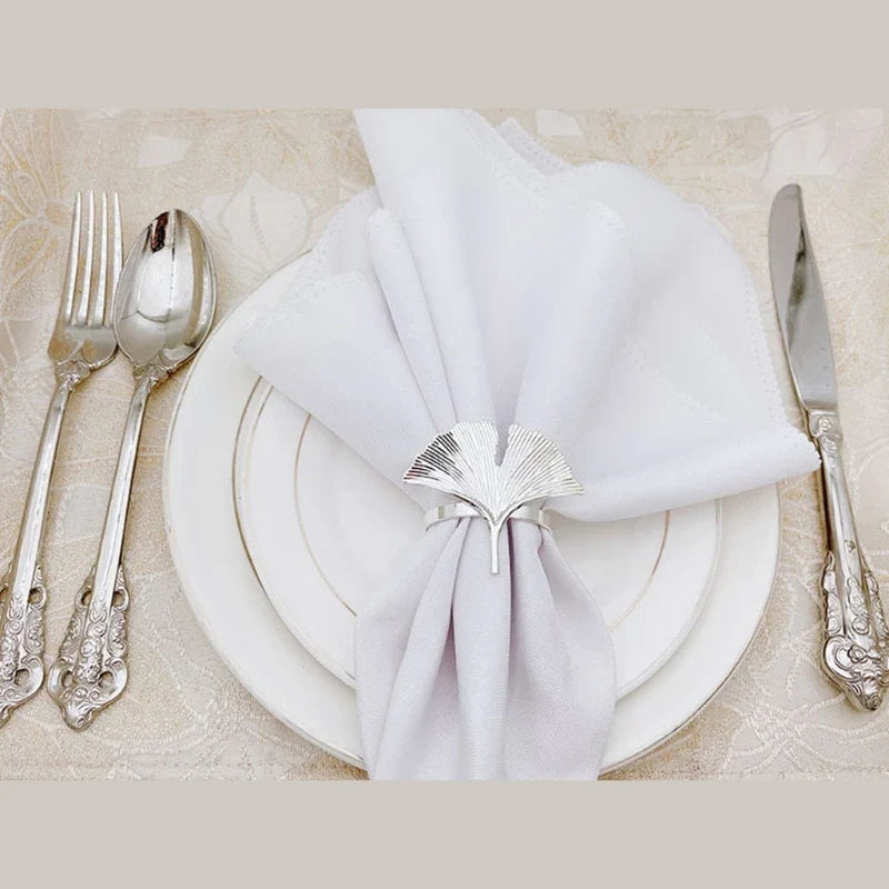 Ginkgo Leaves Napkin Ring Buckle Holders Wedding Party Thanksgiving