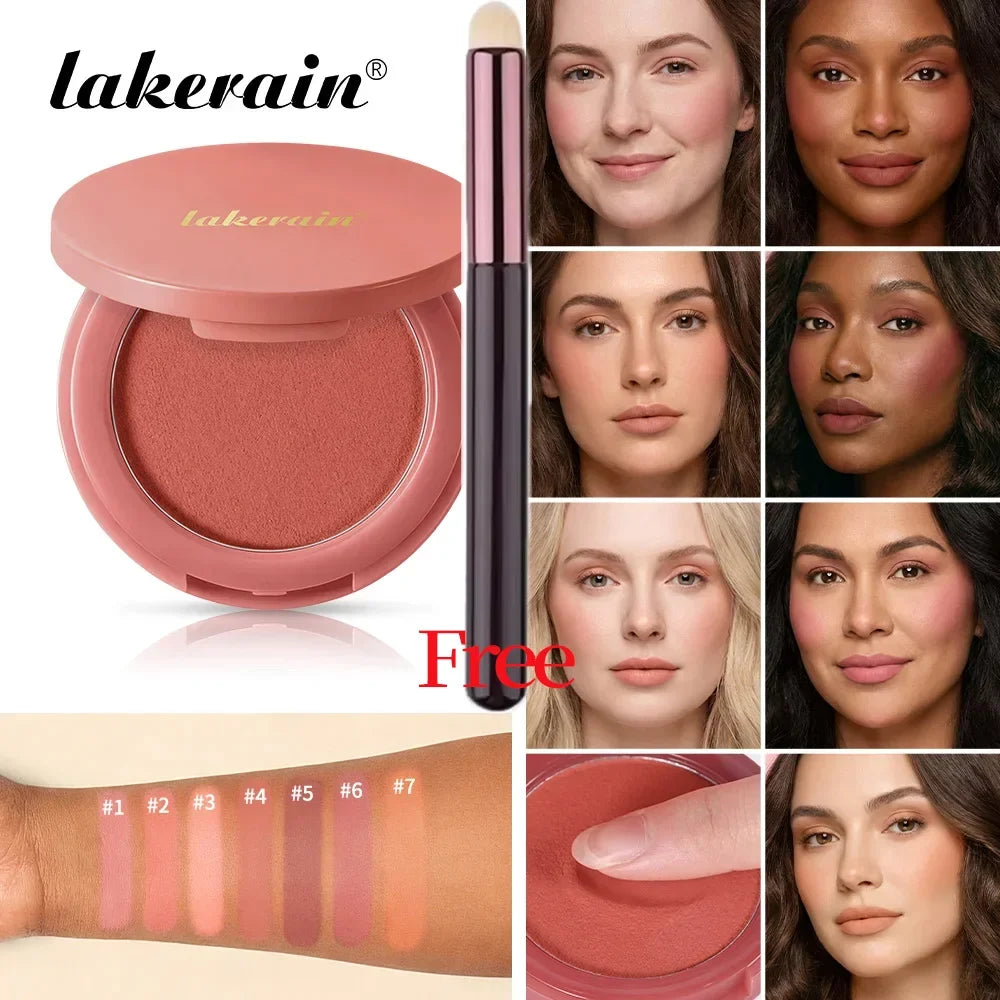 Lakerain Soft Mousse Blush & Brush – Velvety Matte Finish