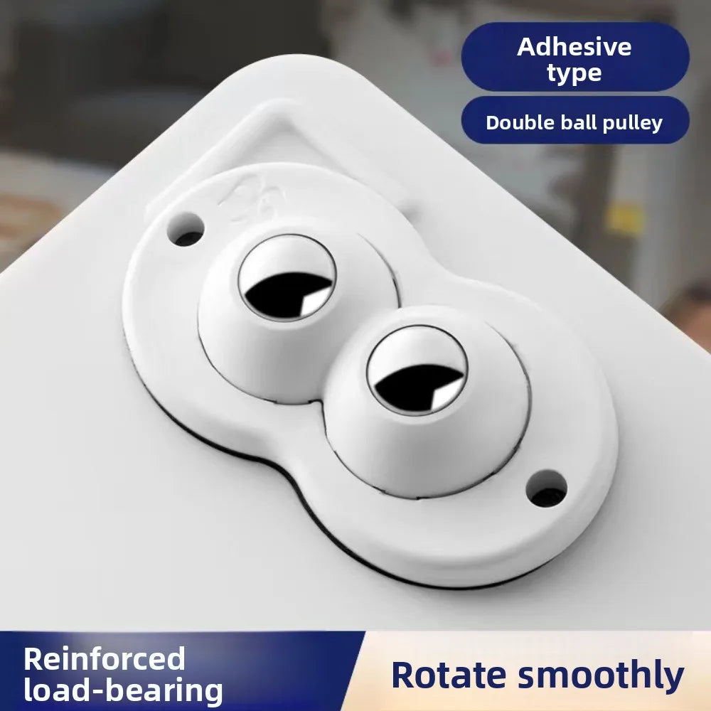 Self-Adhesive 360° Swivel Caster Wheels – Stainless Steel