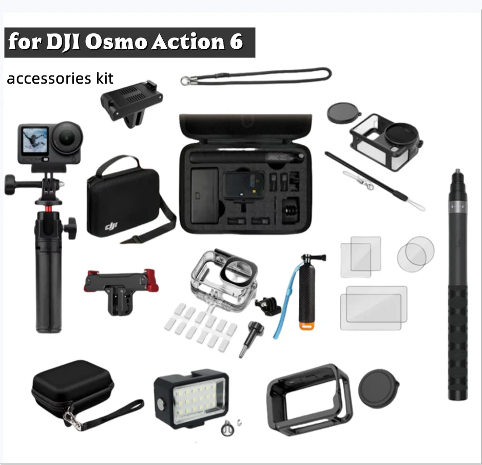 DJI Action 6 Accessories Kit – Cage, Case, Frame & Glass
