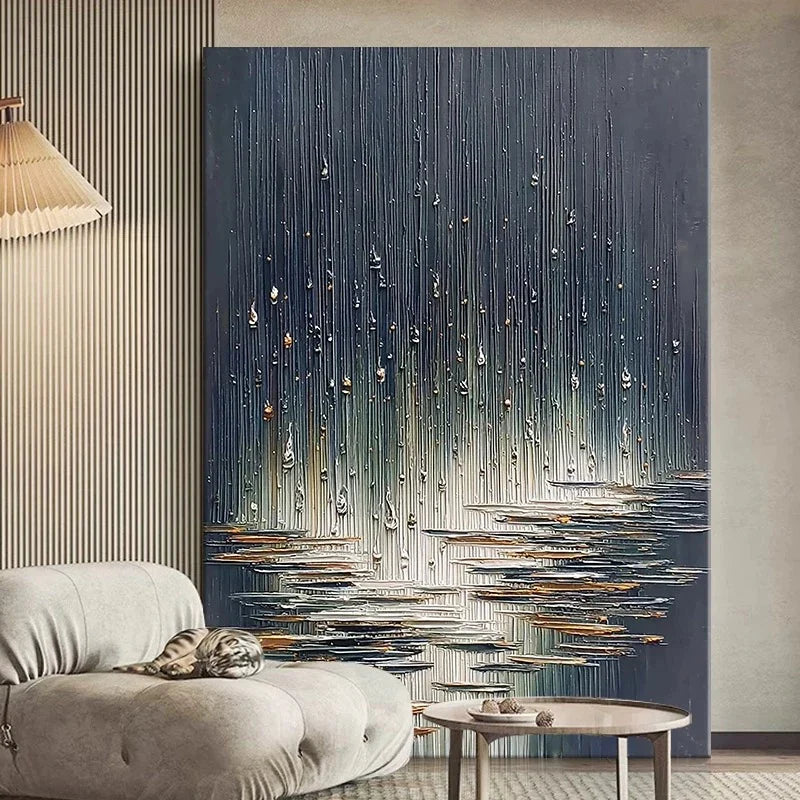Hand Painted Abstract Water Drop Oil Painting | Canvas Wall Art