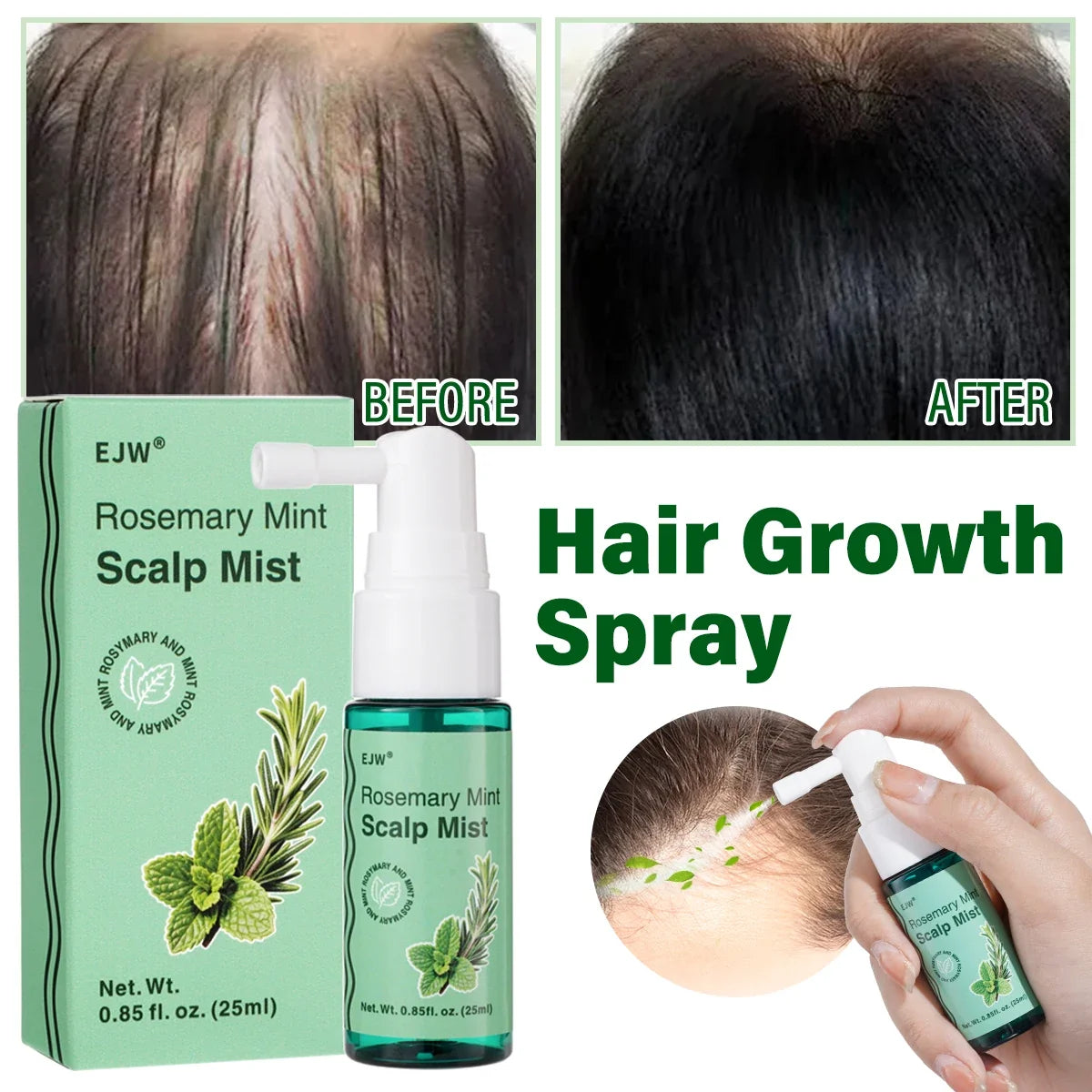Rosemary Scalp Scrub Shampoo & Hair Growth Serum Spray