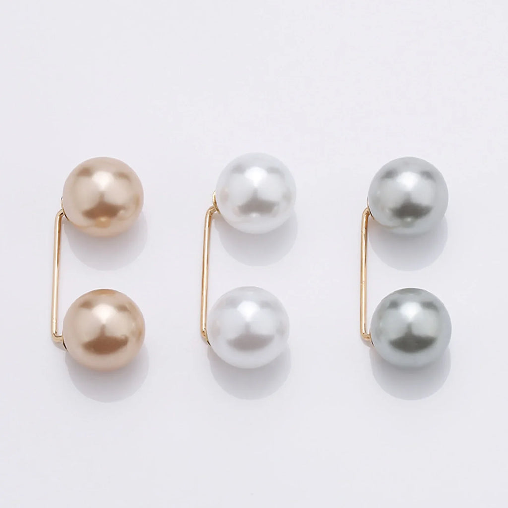 3-Pack Double Pearl Brooch Pins for Women – Wedding & Party