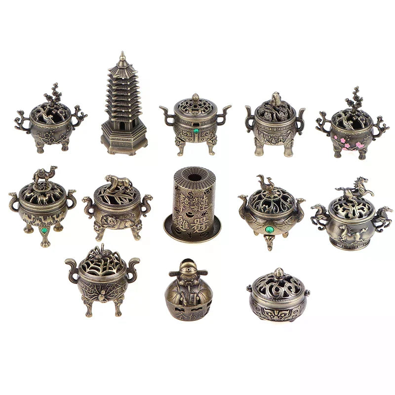 Alloy Incense Burner Bowl with Handle | Yoga & Meditation Decor