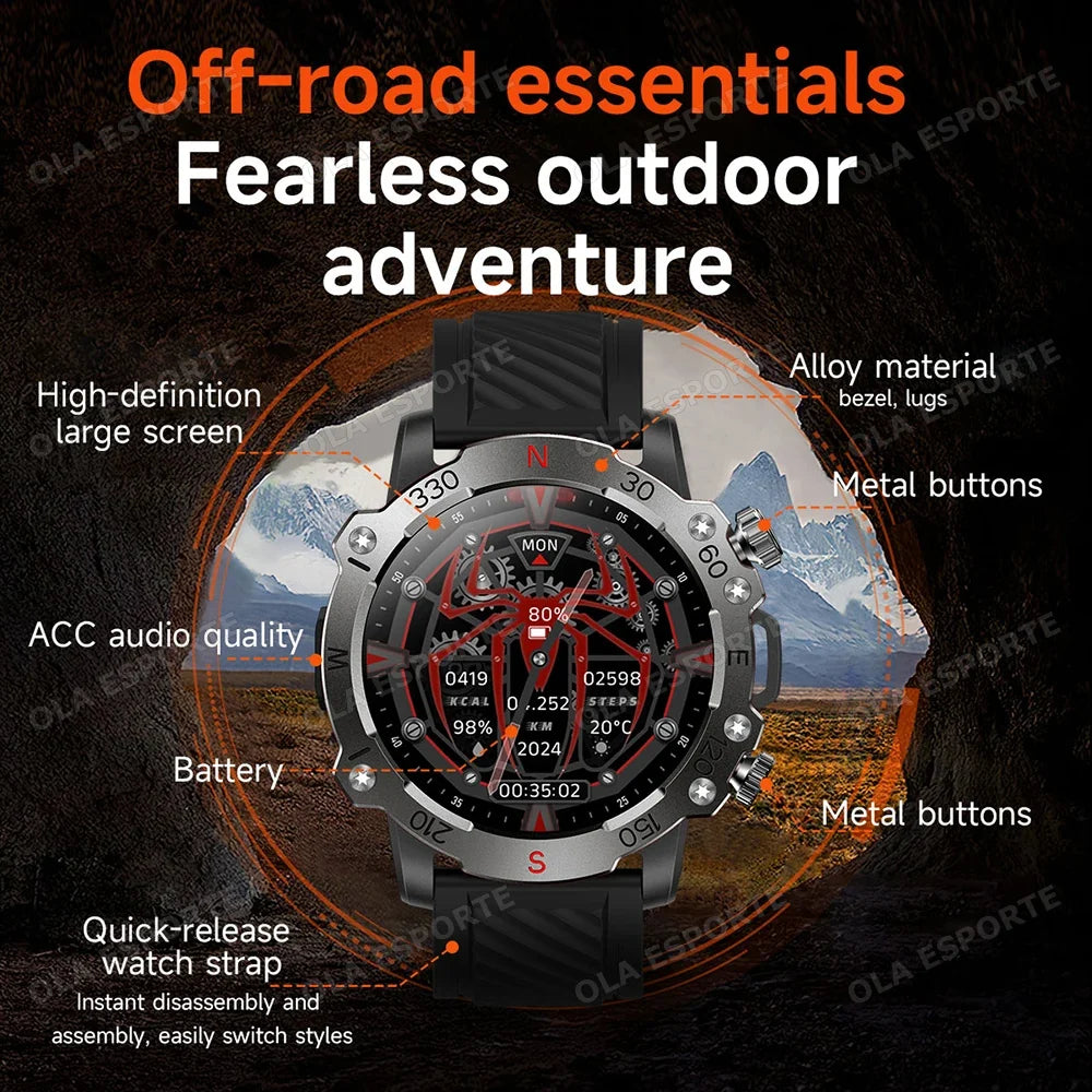 Dual-band GPS Military Smart Watch 5ATM Water-resistant 300mAh