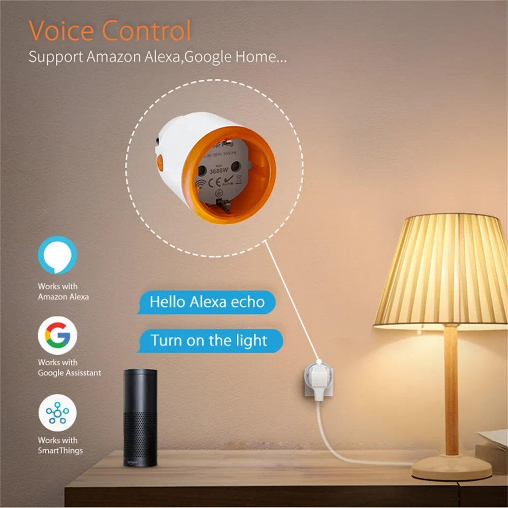 Tuya Zigbee 3 0 Smart Powe Plug EU 16A Outlet Socket Child Lock Life